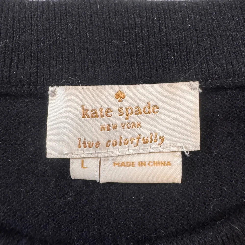 Kate Spade Wool Cashmere Sweater Audrey Hepburn Halloween Costume Sz L *FLAW